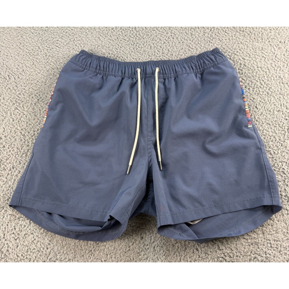 Wowie Shorts Lined Aztec Trim Performance Drawstring Mens Medium Blue Lined